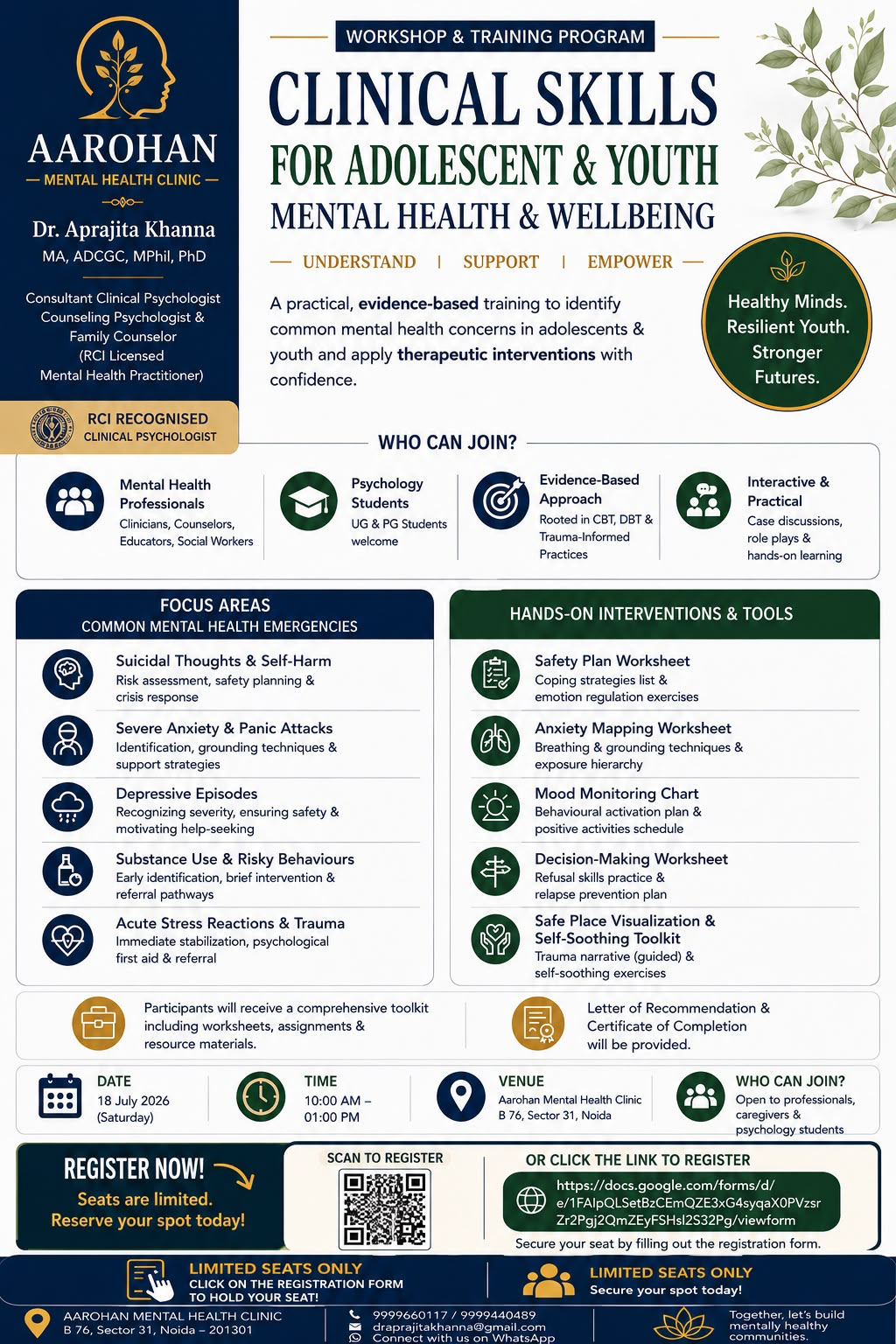Clinical Skills for Adolescent & Youth Mental Health & Wellbeing